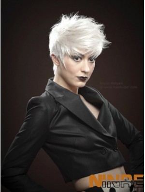 Perruques courtes mono avec monofilament remy coupe le style droit