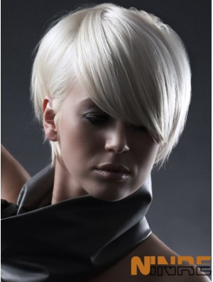 Capless Boycuts courte droite 8 pouces conçu perruques de mode