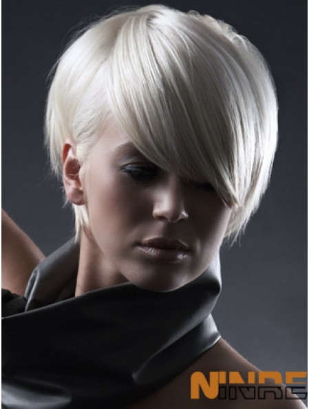 Capless Boycuts courte droite 8 pouces conçu perruques de mode