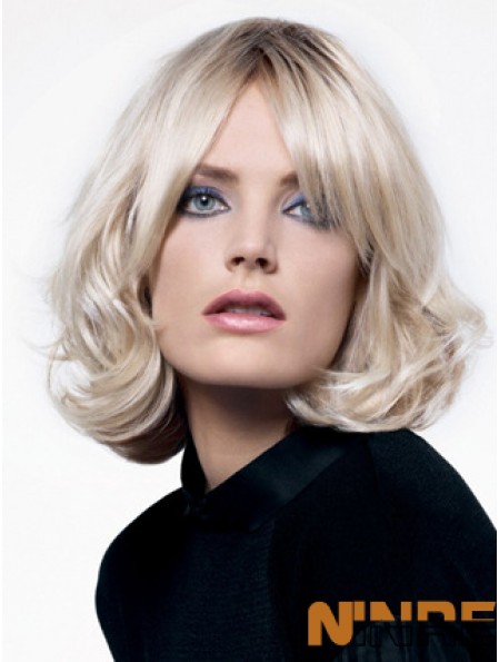 Lace Front Layered Chin Length Wavy 12  inchPlatinum Blonde Popular Fashion Perruques