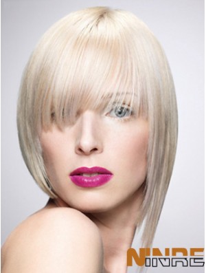 Monofilament Bobs courte droite 10 pouces platine platine blonde nouvelle mode perruques