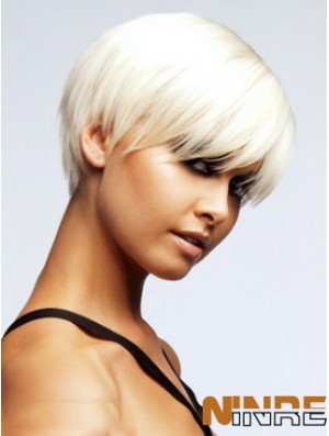 Capless Boycuts court droite 8 pouces Discount perruques de mode