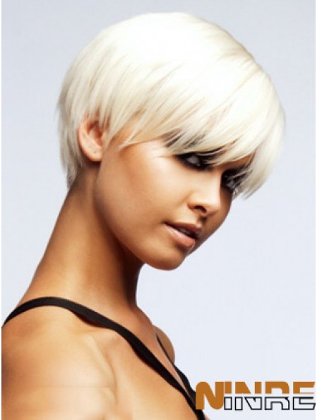 Capless Boycuts court droite 8 pouces Discount perruques de mode