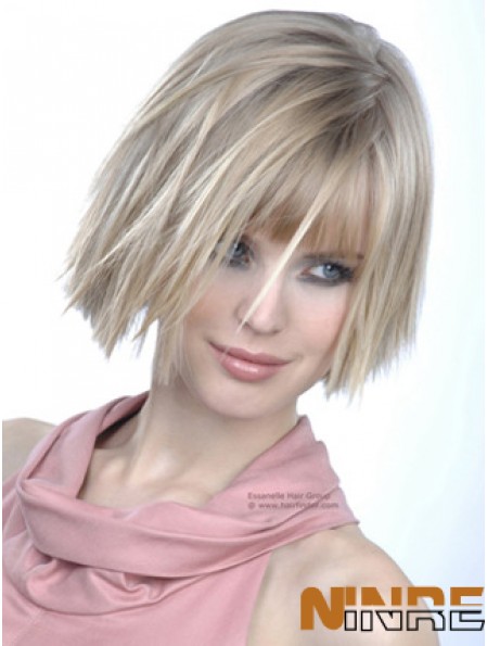 Monofilament Bobs menton longueur droite 10 pouces platine platine blonde bonne mode perruques