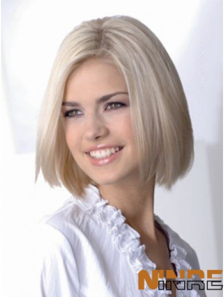 Full Lace Bobs Chin Longueur Droite 12 pouces Platine Blonde Sassy Fashion Perruques