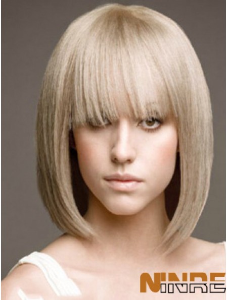 Full Lace Bobs Chin Longueur Droite 12  inchPlatinum Blonde Beautiful Fashion Perruques