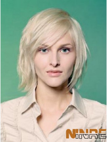 Full Lace Bobs Chin Longueur Droite 10 pouces Platinum Blonde Sleek Fashion Perruques