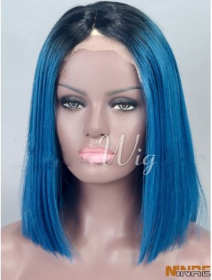 Longueur du menton Bobs droite pleine dentelle 14  inchperruques pas cher femmes noires