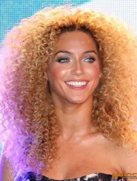 Blonde longue crépue sans frange pleine dentelle 18  inchperruques 