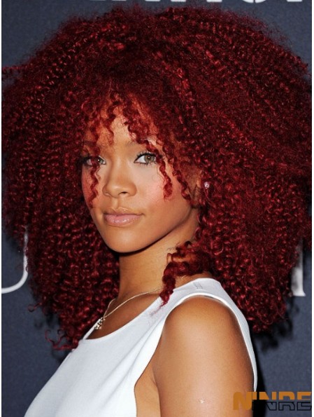 Coiffures longues rouge Kinky Lace Front perruques 