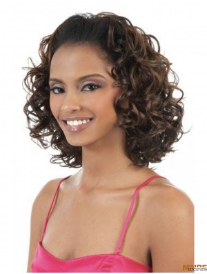 perruques bouclées brésiliennes de cheveux bruns