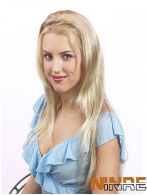 Chute de cheveux raides synthétiques blonde appropriée