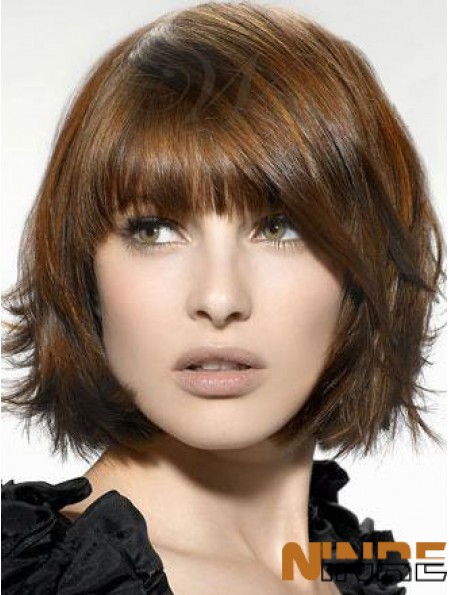 Auburn Straight Chin Longueur Bobs Capless Perruques Pas Cher À Vendre