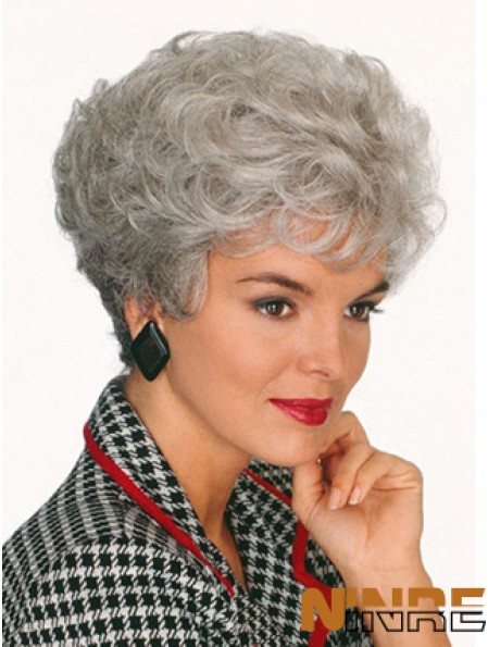 Perruques professionnelles avec coupe courte grise capless style court