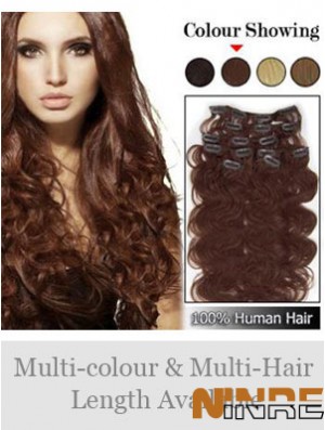 Pince à cheveux ondulée Remy Auburn de haute qualité dans les extensions de cheveux
