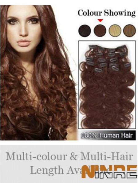 Pince à cheveux ondulée Remy Auburn de haute qualité dans les extensions de cheveux