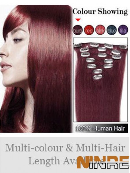 Pince à cheveux lisse rouge lisse Remy dans les extensions de cheveux