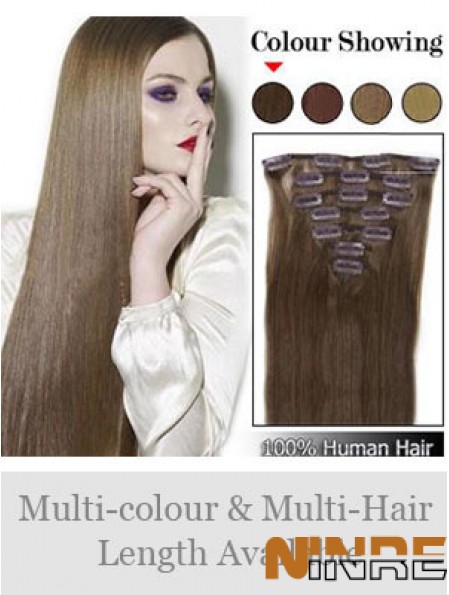 Le meilleur Clip de cheveux humains remy droit brun dans les extensions de cheveux