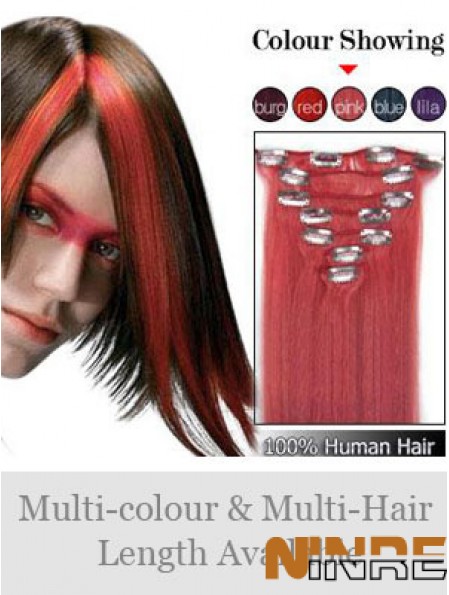 Pince à cheveux remy droite rouge confortable dans les extensions de cheveux