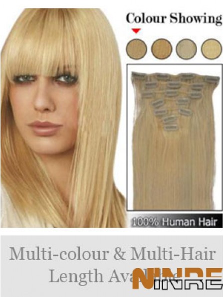 Pince à cheveux blonde remy droite à la mode dans les extensions de cheveux