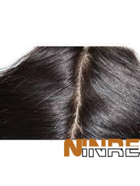 Fermetures en dentelle noire longue droite parfaite