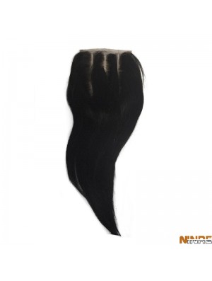 Fermetures en dentelle noire à la mode longue et droite