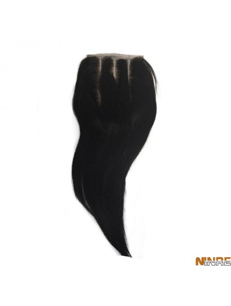 Fermetures en dentelle noire à la mode longue et droite