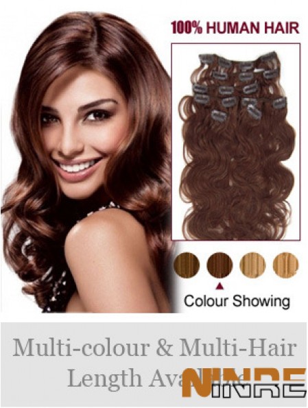 En ligne Auburn Wavy Remy Hair Clip dans les extensions de cheveux