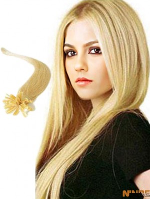 Rallonges de cheveux blondes flexibles droites
