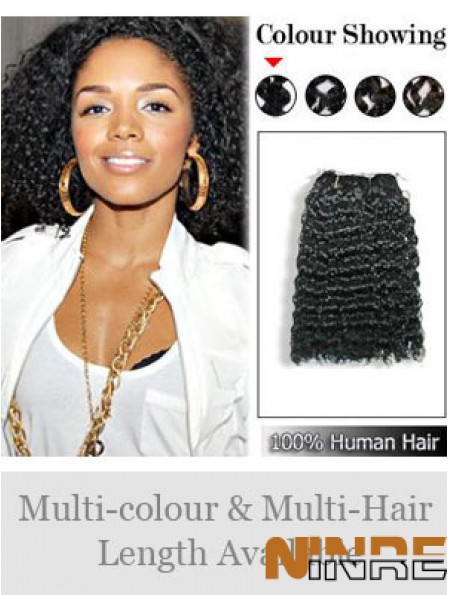Extensions de trame de mode de cheveux noirs bouclés Remy