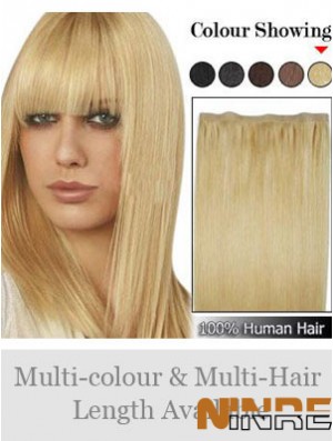 Prolongements appropriés de trame de cheveux blonds droits de Remy