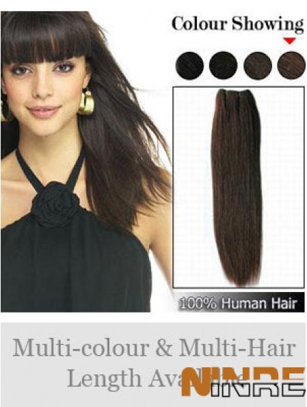 Prolongements durables de trame de Brown de cheveux humains droits de Remy