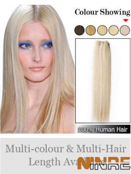 Extensions de trame exquises blondes droites remy cheveux humains