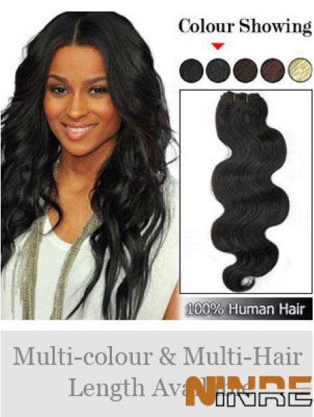 Extensions de trame parfaites noires ondulées de cheveux humains de Remy