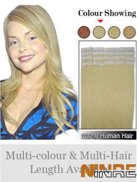 Bande de cheveux humains remy à la mode droite blonde dans les extensions de cheveux