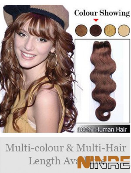 Cheveux ondulés Remy Auburn extensions de trame bon marché