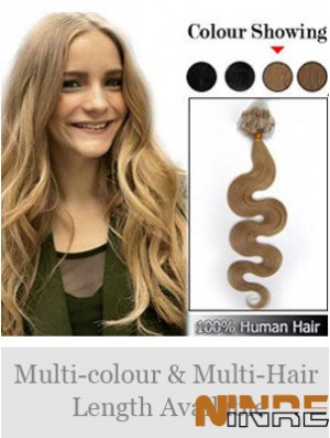 Rallonges de cheveux d'anneau de boucle ondulée blonde élégante