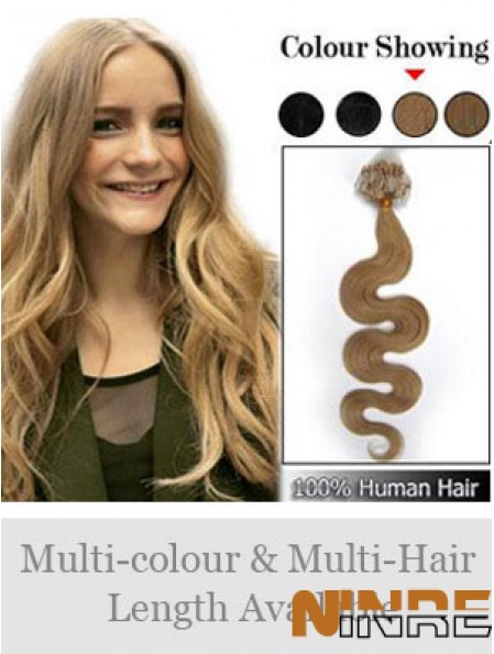 Rallonges de cheveux d'anneau de boucle ondulée blonde élégante