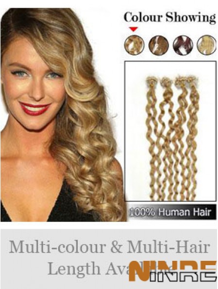 Hairstyles Brown Curly Micro Loop Ring Hair Extensions