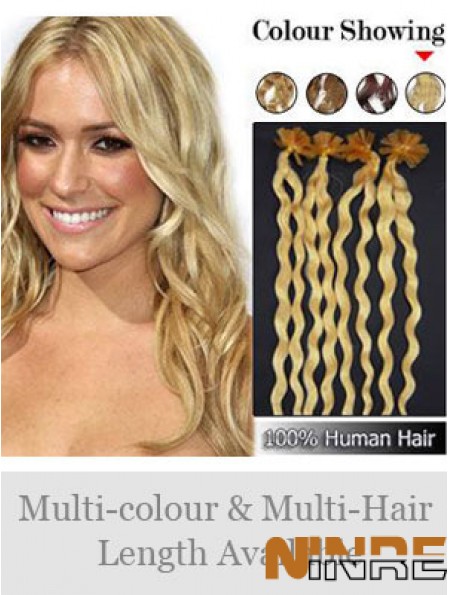 Rallonges de cheveux Blonde Curly Great Nail / U Tip