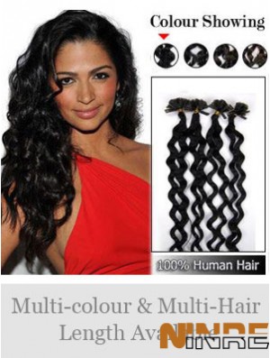 Nouvelles extensions de cheveux bouclés noirs pour ongles / U