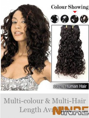 Extensions de trame modernes noires bouclées de cheveux humains Remy