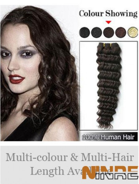 Extensions de trame fabuleuses cheveux bruns ondulés Remy