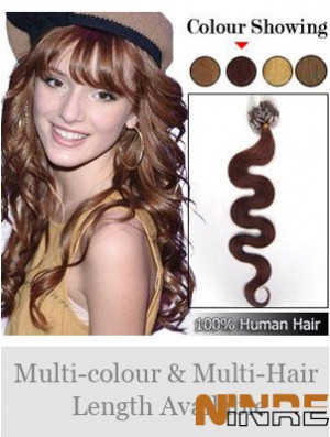 Nouvelles extensions de cheveux anneaux ondulés Micro Loop Auburn