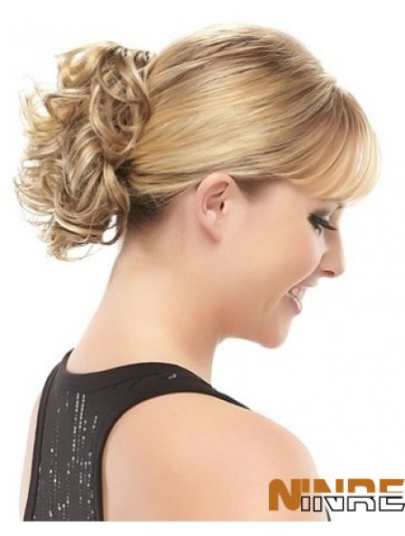 Postiches blondes avec style bouclé synthétique de courte longueur